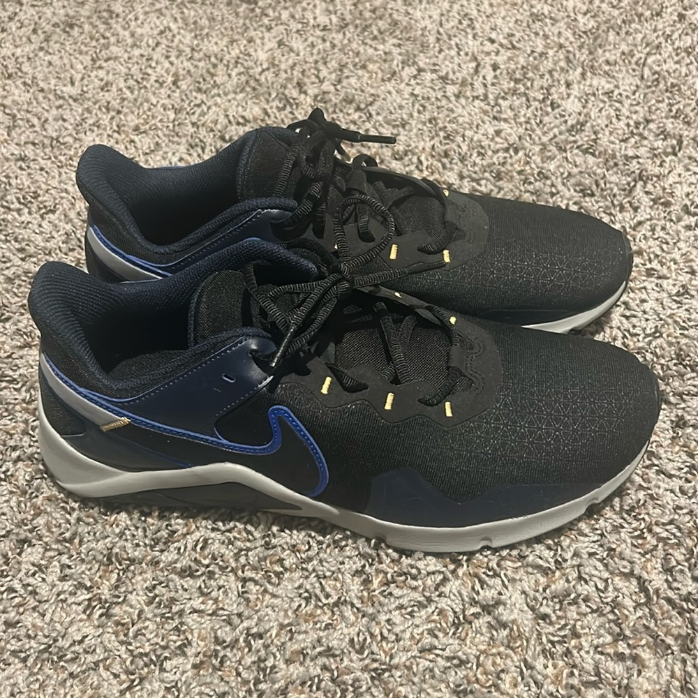 blue and black nike shoes